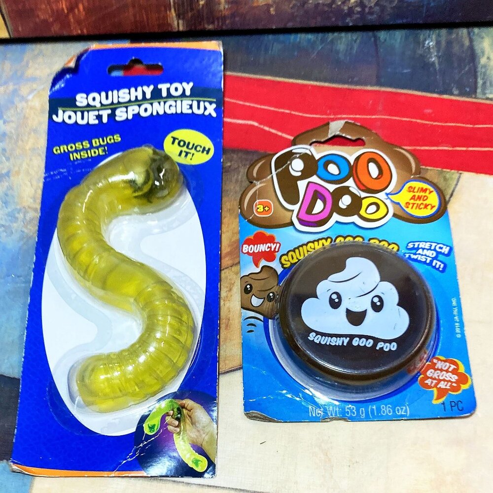 NEW SQUISHY TOY GROSS BUG INSIDE + POO DOO SQUISHY GOO POO SENSORY TOYS GIFTS